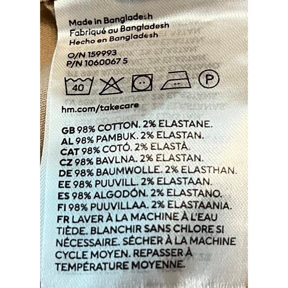 H&M HI-RISE, FLARED/BOOT CUT, KHAKI TROUSERS, WOMENS, 0 (TALL), BEIGE KHAKI - Picture 10 of 11